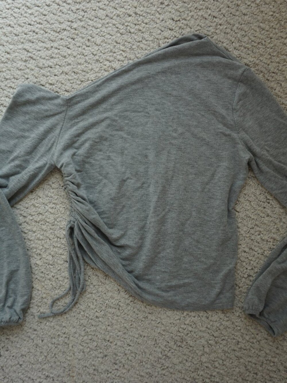 Project Social T Gray Off the Shoulder Long Sleeve S